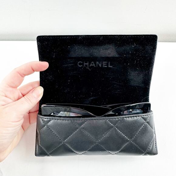 Chanel 5357 Square Oversized CC Designer Sunglasses Black - Picture 7 of 14